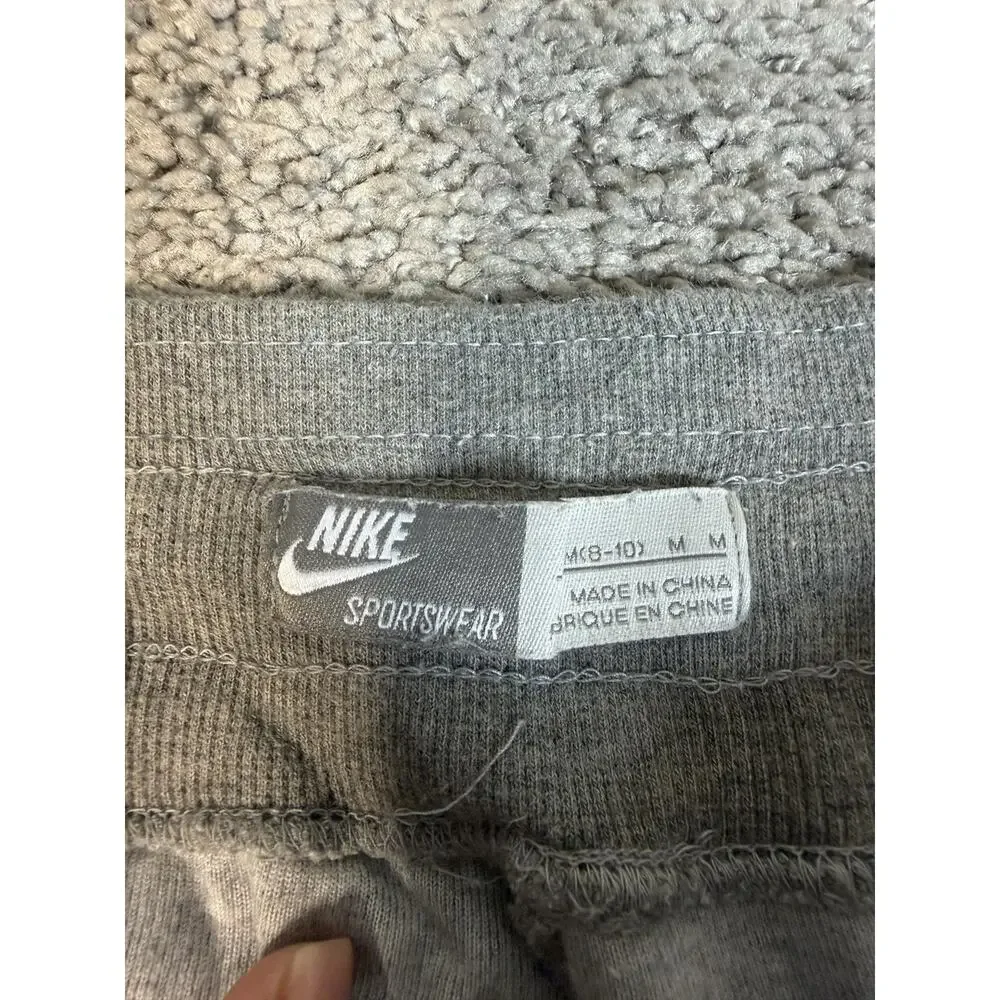 Nike Sweatpants Womens M Gray Fleece Drawstring Relaxed Fit Sherpa Lined Pants
